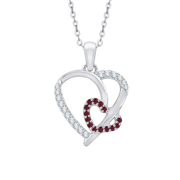 14K White Gold~Ruby, 10K White Gold~Ruby,Sterling Silver~Ruby