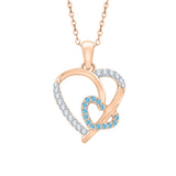 14K Rose Gold~Blue Topaz, 10K Rose Gold~Blue Topaz