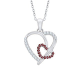 14K White Gold~Garnet, 10K White Gold~Garnet,Sterling Silver~Garnet