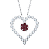 14K White Gold~Ruby, 10K White Gold~Ruby,Sterling Silver~Ruby