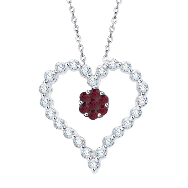 14K White Gold~Ruby, 10K White Gold~Ruby,Sterling Silver~Ruby