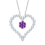 14K White Gold~Amethyst, 10K White Gold~Amethyst,Sterling Silver~Amethyst