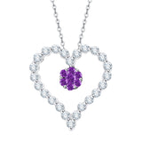 14K White Gold~Amethyst, 10K White Gold~Amethyst,Sterling Silver~Amethyst