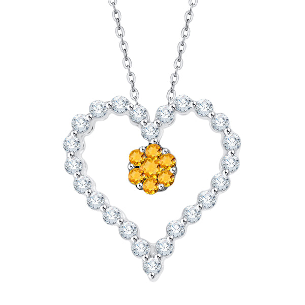 14K White Gold~Citrine, 10K White Gold~Citrine,Sterling Silver~Citrine