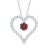 14K White Gold~Garnet, 10K White Gold~Garnet,Sterling Silver~Garnet
