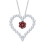 14K White Gold~Garnet, 10K White Gold~Garnet,Sterling Silver~Garnet