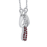 14K White Gold~Ruby, 10K White Gold~Ruby, Sterling Silver~Ruby