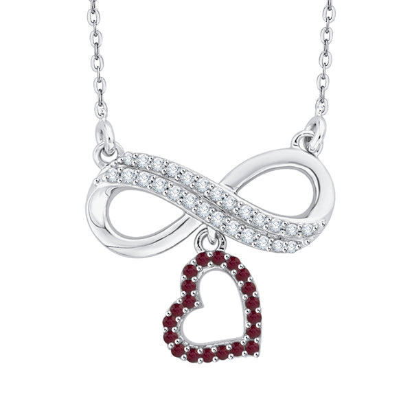 14K White Gold~Ruby, 10K White Gold~Ruby, Sterling Silver~Ruby