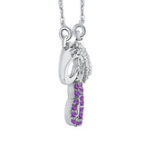 14K White Gold~Amethyst, 10K White Gold~Amethyst, Sterling Silver~Amethyst