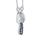 14K White Gold~Blue Sapphire, 10K White Gold~Blue Sapphire, Sterling Silver~Blue Sapphire