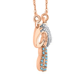 14K Rose Gold~Blue Topaz, 10K Rose Gold~Blue Topaz