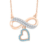 14K Rose Gold~Blue Topaz, 10K Rose Gold~Blue Topaz