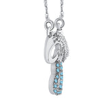 14K White Gold~Blue Topaz, 10K White Gold~Blue Topaz, Sterling Silver~Blue Topaz