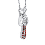 14K White Gold~Garnet, 10K White Gold~Garnet, Sterling Silver~Garnet