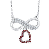 14K White Gold~Garnet, 10K White Gold~Garnet, Sterling Silver~Garnet