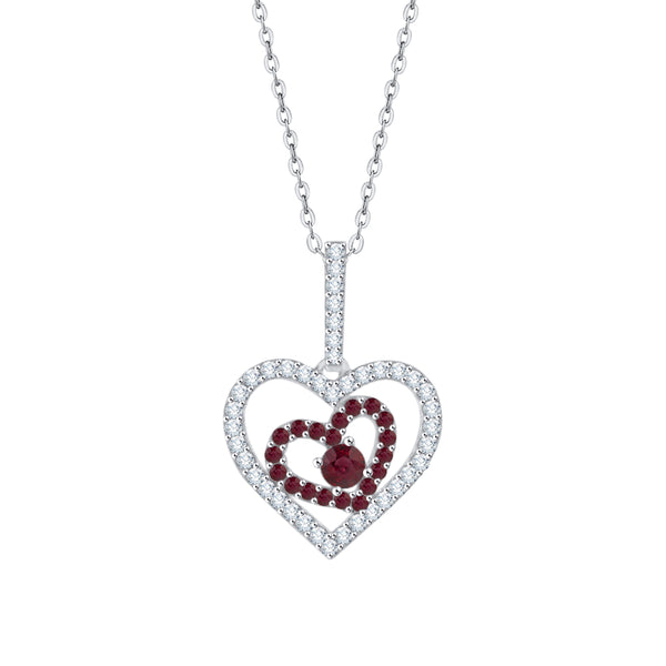 14K White Gold~Ruby, 10K White Gold~Ruby,Sterling Silver~Ruby