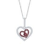 14K White Gold~Garnet, 10K White Gold~Garnet,Sterling Silver~Garnet