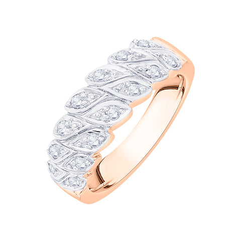 KATARINA Leaf Shape Prong Set Diamond Fashion Ring (1/4 cttw)