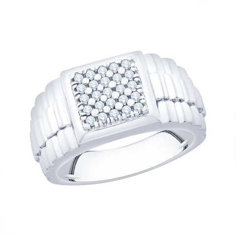 KATARINA 1/3 cttw Prong Set Diamond Cluster Men's Ring
