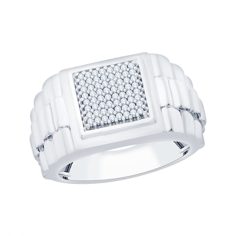 KATARINA 1/3 cttw Prong Set Diamond Cluster Men's Ring