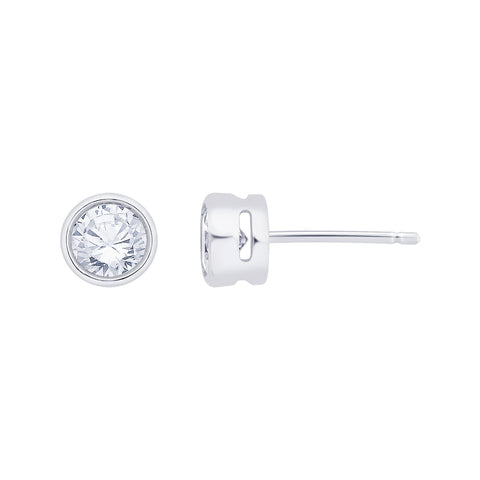 KATARINA 1/8 cttw Bezel Set Diamond Stud Earrings