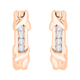 KATARINA 1/2 cttw Channel Set Diamond J-Hoop Earrings