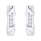 KATARINA 1/2 cttw Channel Set Diamond J-Hoop Earrings