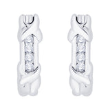 KATARINA 1/2 cttw Channel Set Diamond J-Hoop Earrings