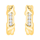 KATARINA 1/2 cttw Channel Set Diamond J-Hoop Earrings