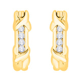 KATARINA 1/2 cttw Channel Set Diamond J-Hoop Earrings