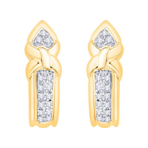 KATARINA 1/4 cttw Prong Set Diamond J-Hoop Earrings