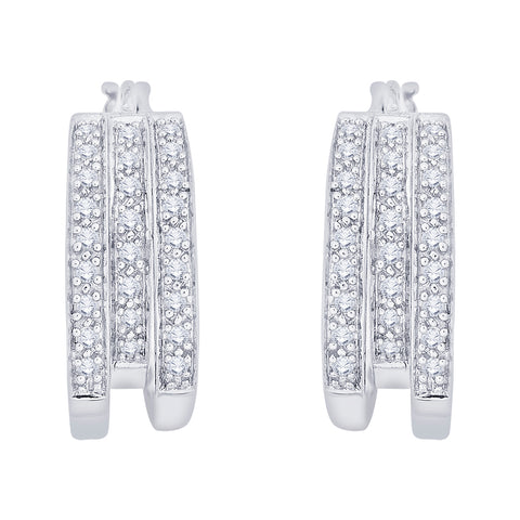 KATARINA 1/2 cttw Prong Set Diamond Huggie Earrings