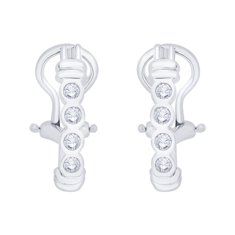 KATARINA 1/2 cttw Bezel Set Diamond Huggie Earrings