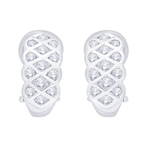 KATARINA 1 cttw Bezel Set Diamond Hoop Earrings