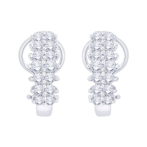 KATARINA 2 cttw Prong Set Diamond Hoop Earrings