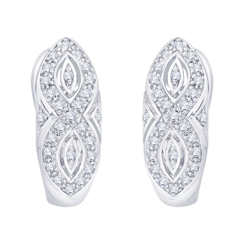 KATARINA 1/2 cttw Prong Set Diamond Infinity Hoop Earrings