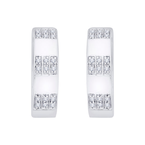 KATARINA 1/4 cttw Prong Set Diamond Huggie Earrings