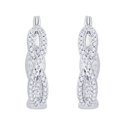 KATARINA 1 cttw Prong Set Diamond Infinity Hoop Earrings