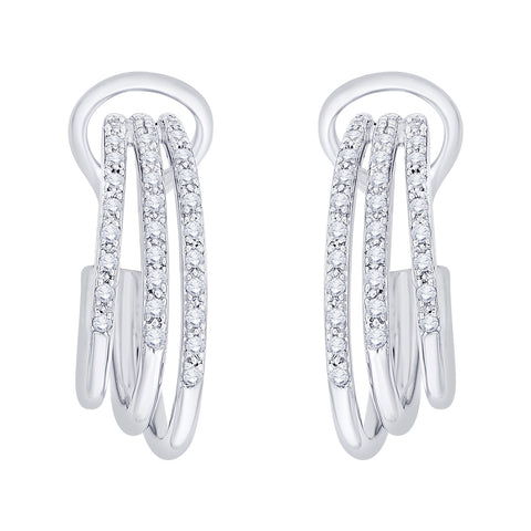 KATARINA 2/3 cttw Prong Set Diamond Hoop Earrings