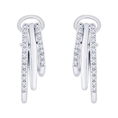 KATARINA 1/2 cttw Prong Set Diamond Hoop Earrings