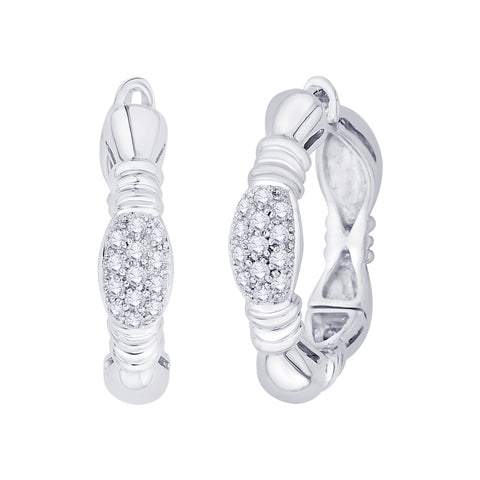 KATARINA 3/8 cttw Prong Set Diamond Hoop Earring
