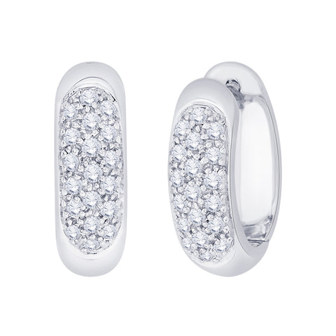 KATARINA 1/2 cttw Prong Set Diamond Huggie Earrings