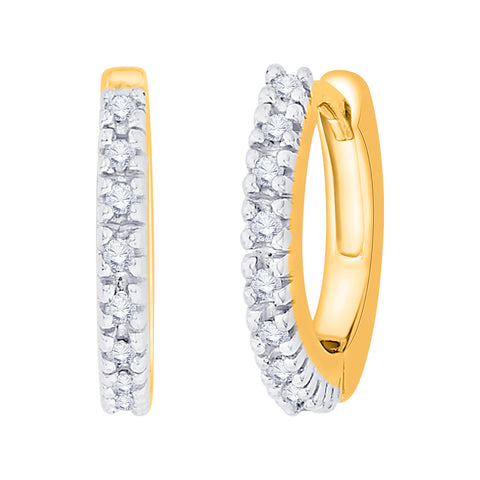 KATARINA 1/10 cttw Prong Set Diamond Huggie Earrings
