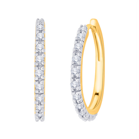 KATARINA 1/6 cttw Prong Set Diamond Hoop Earrings