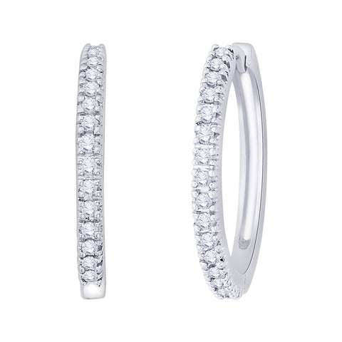 KATARINA 1/6 cttw Prong Set Diamond Hoop Earrings