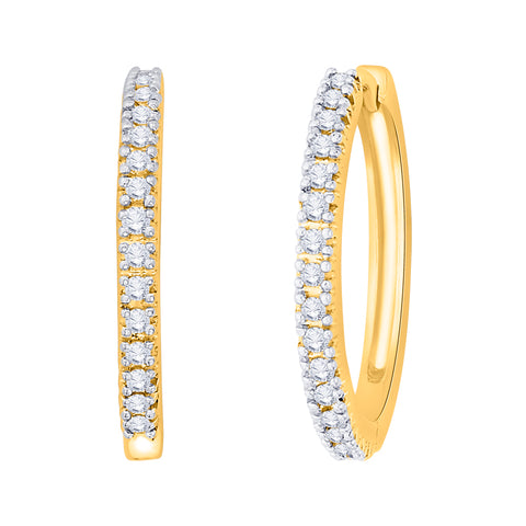 KATARINA 1/6 cttw Prong Set Diamond Hoop Earrings