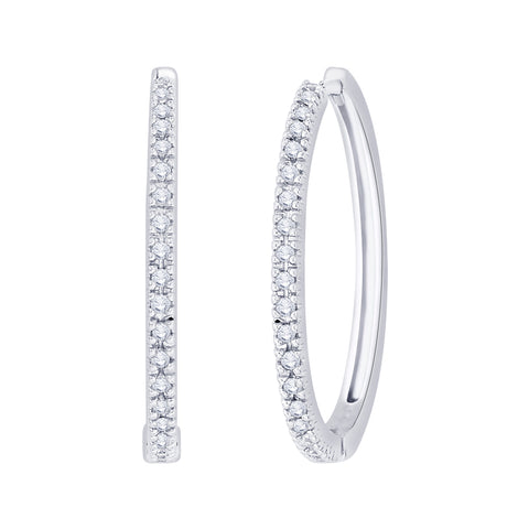 KATARINA 1/5 cttw Prong Set Diamond Hoop Earrings