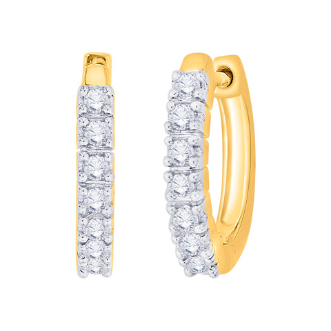 KATARINA 1/4 cttw Prong Set Diamond Hoop Earrings