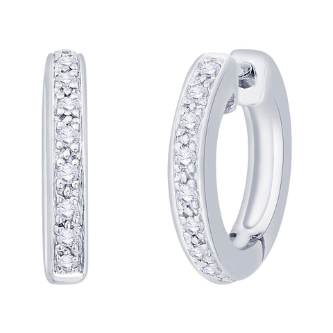 KATARINA 1/5 cttw Prong Set Diamond Hoop Earrings