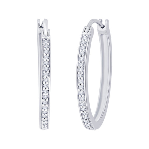 KATARINA 1/5 cttw Prong Set Diamond Hoop Earrings